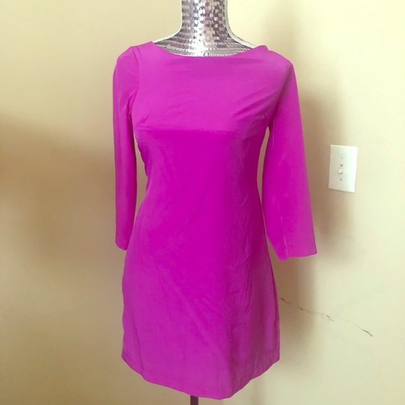 fuchsia shift dress